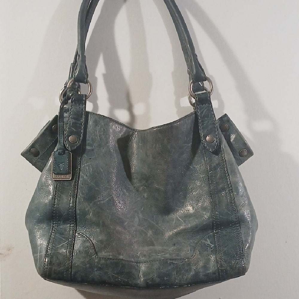 Rare Blue Frye Distressed Shoulder Bag